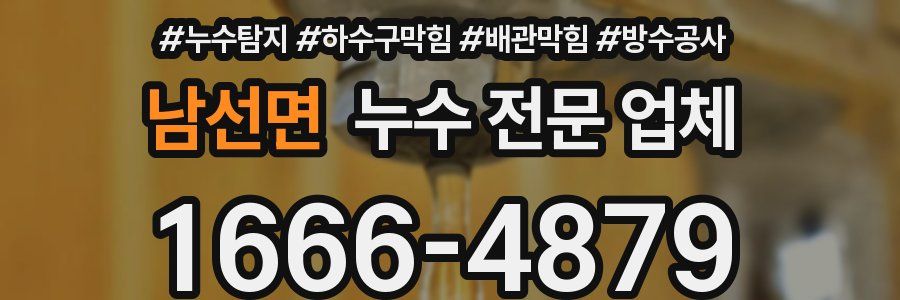 남선면 누수 전문 업체