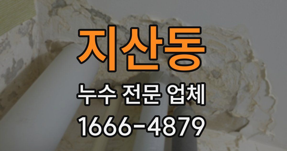 지산동 누수 전문 업체