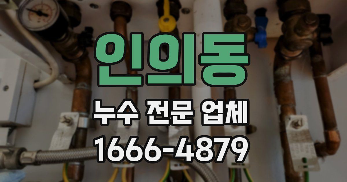 인의동 누수 전문 업체