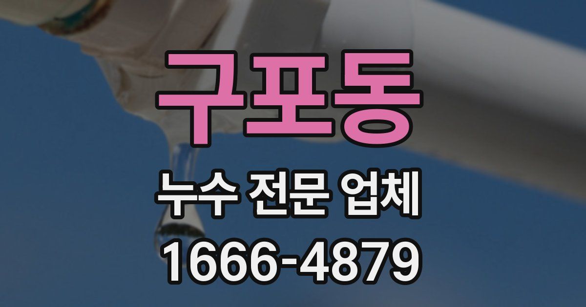 구포동 누수 전문 업체