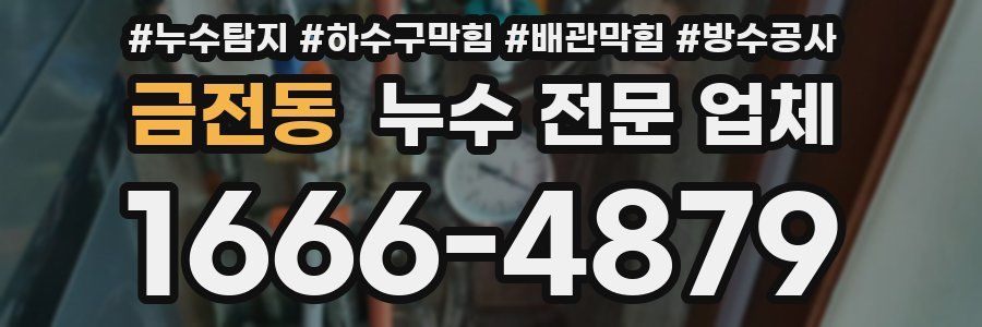 금전동 누수 전문 업체