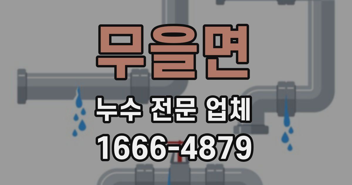 무을면 누수 전문 업체