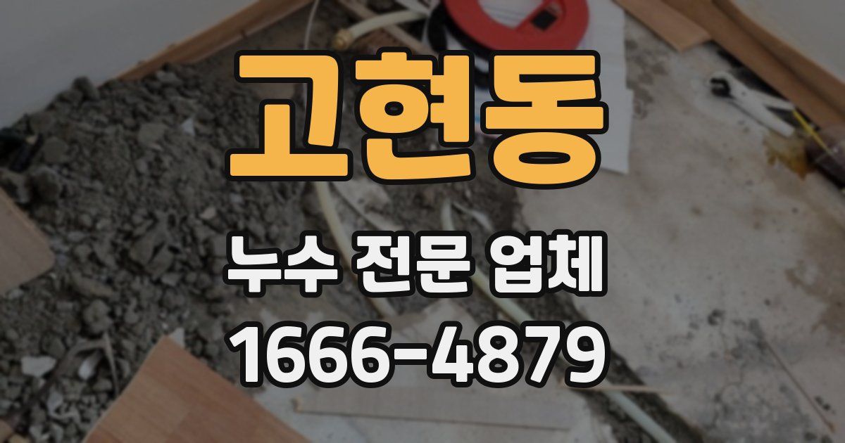 고현동 누수 전문 업체
