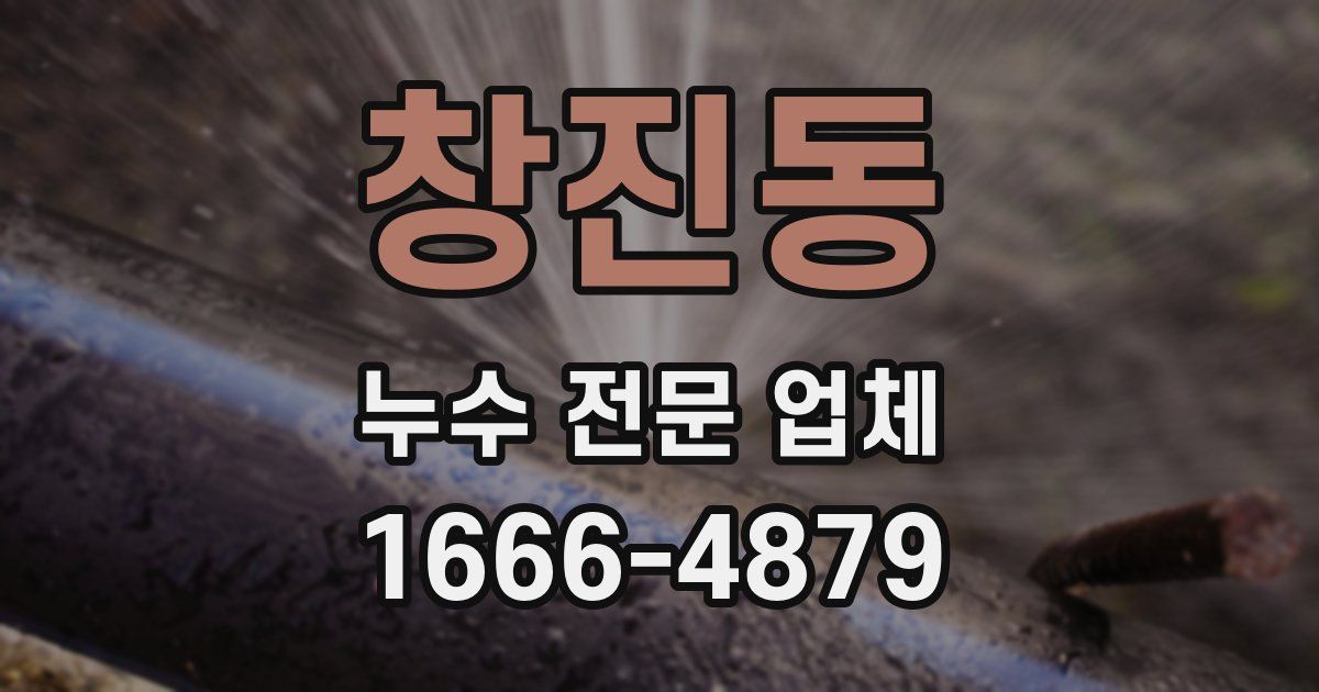 창진동 누수 전문 업체