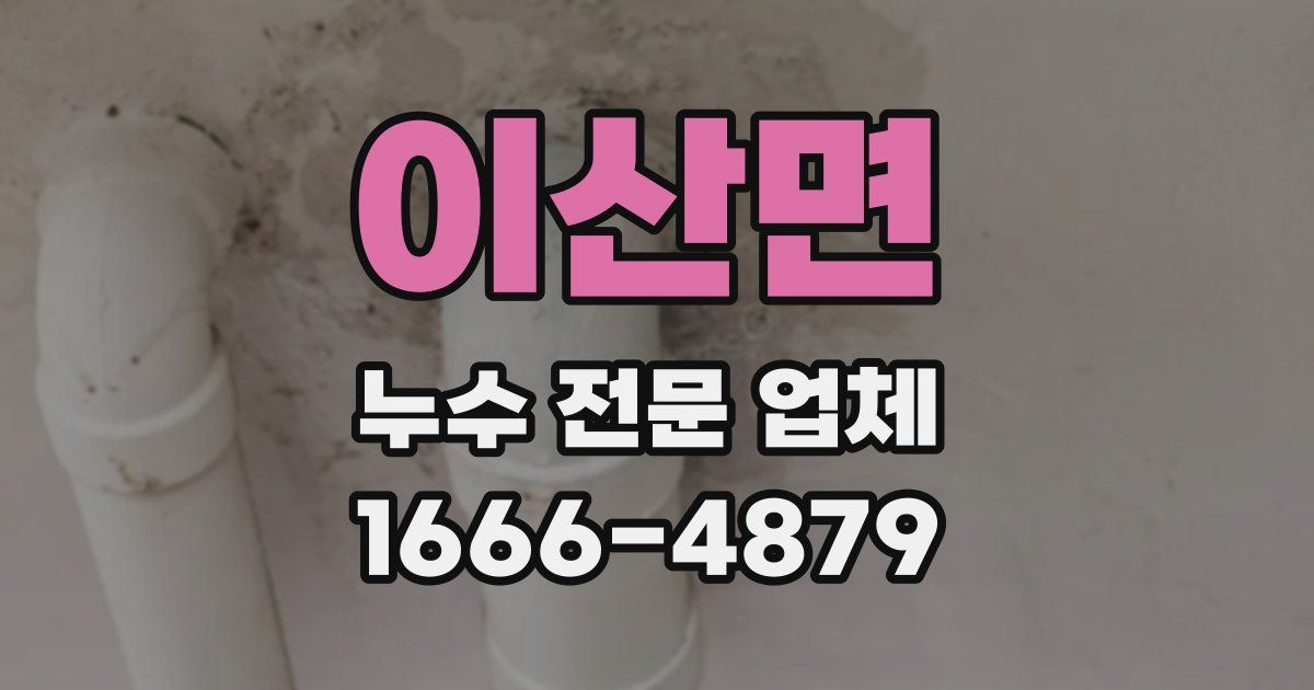 이산면 누수 전문 업체