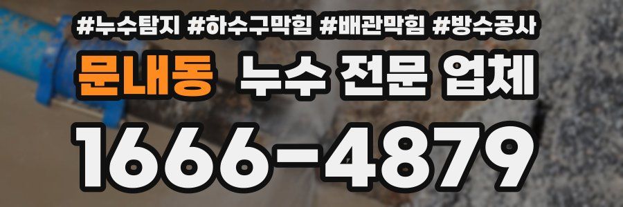 문내동 누수 전문 업체