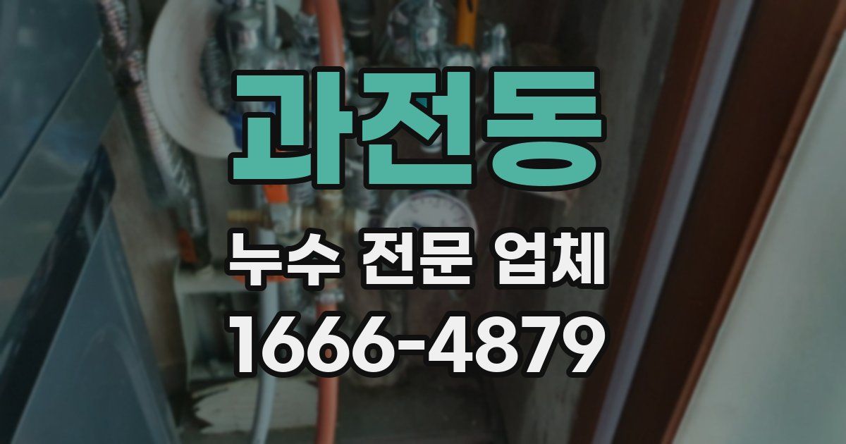 과전동 누수 전문 업체