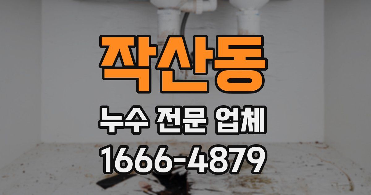 작산동 누수 전문 업체