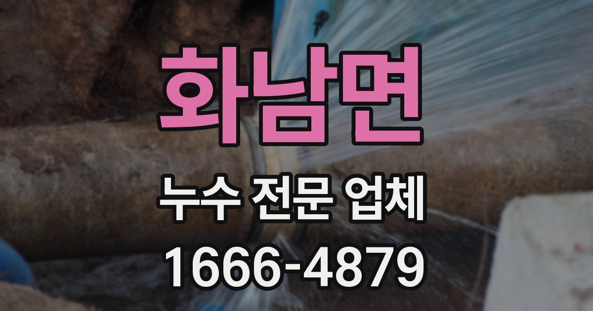 화남면 누수 전문 업체