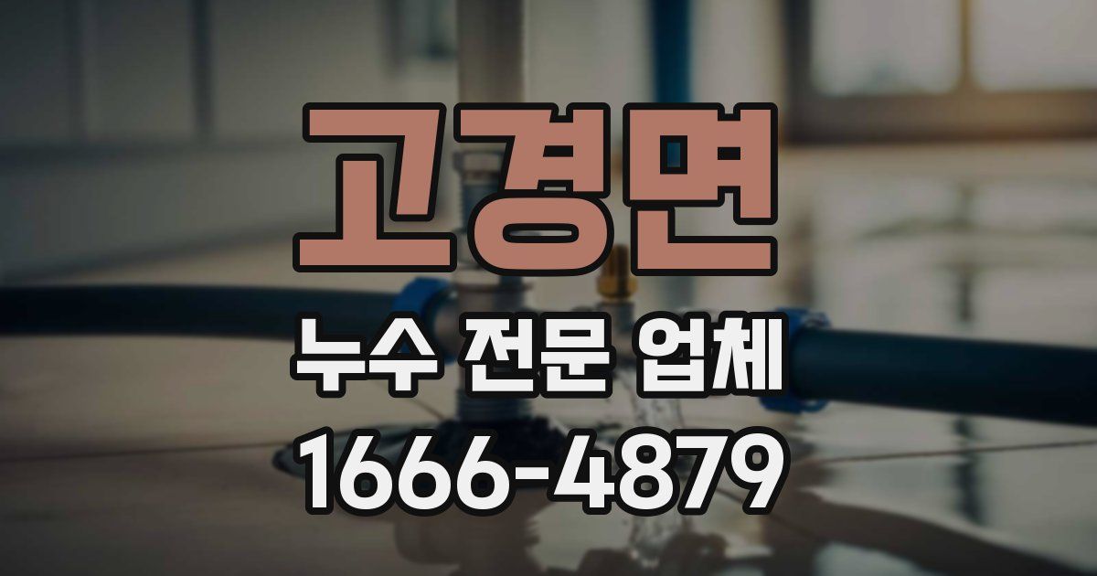 고경면 누수 전문 업체
