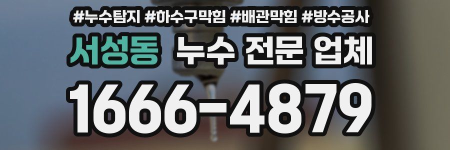 서성동 누수 전문 업체