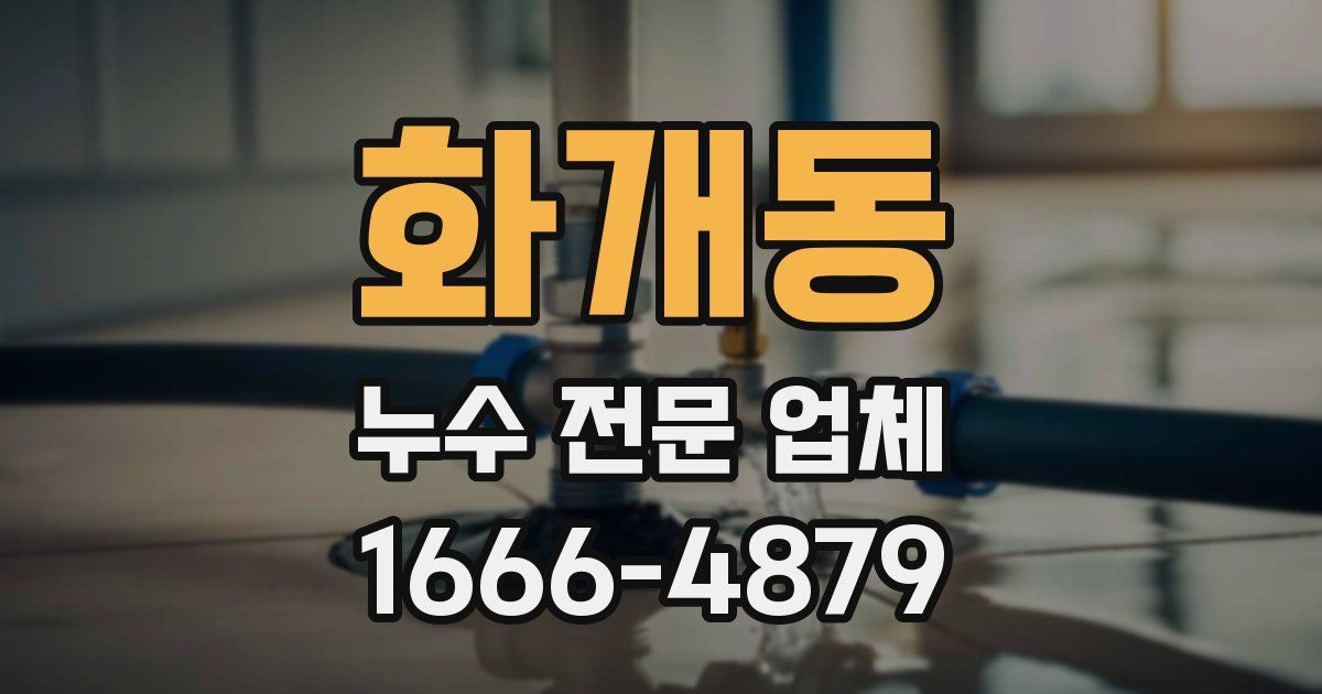 화개동 누수 전문 업체