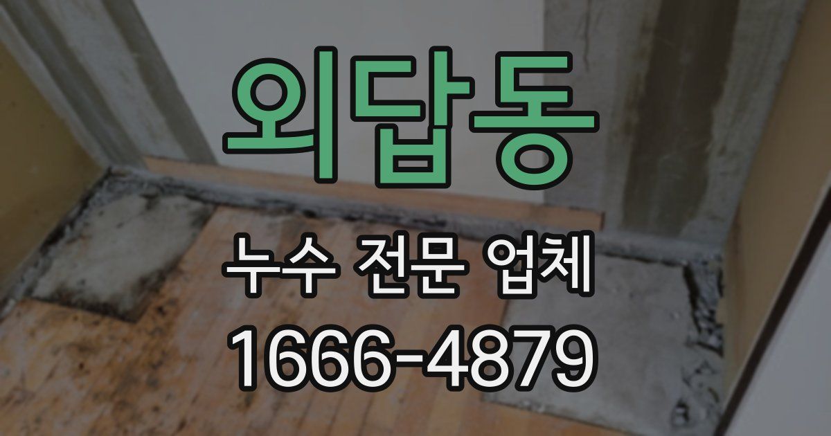 외답동 누수 전문 업체