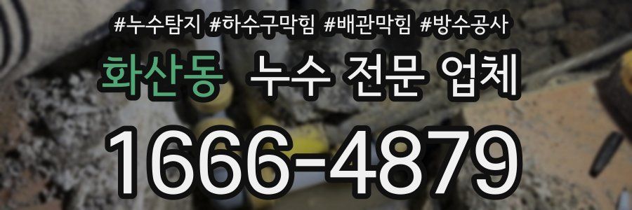화산동 누수 전문 업체