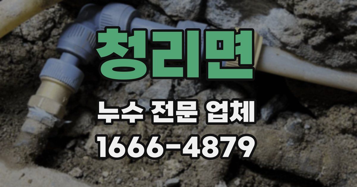청리면 누수 전문 업체