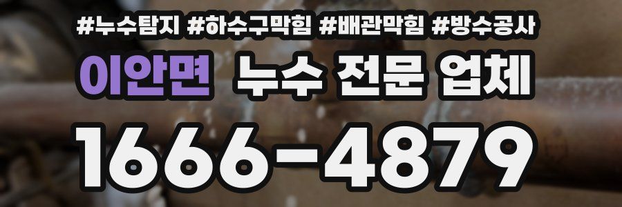 이안면 누수 전문 업체