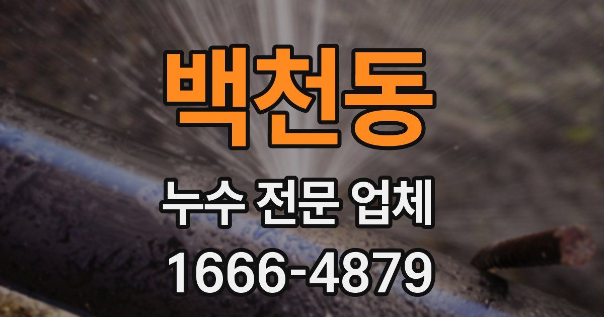 백천동 누수 전문 업체
