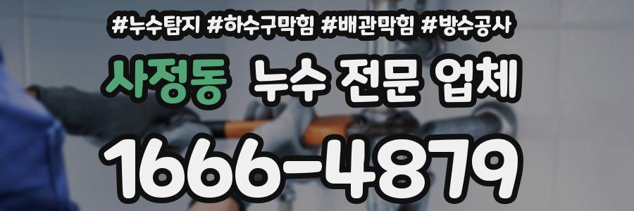 사정동 누수 전문 업체