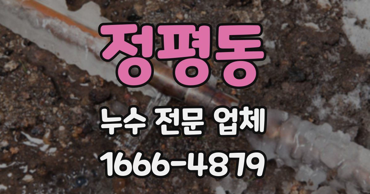 정평동 누수 전문 업체