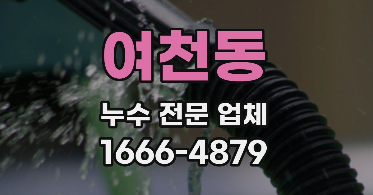 여천동 누수 전문 업체