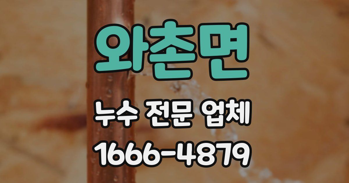 와촌면 누수 전문 업체