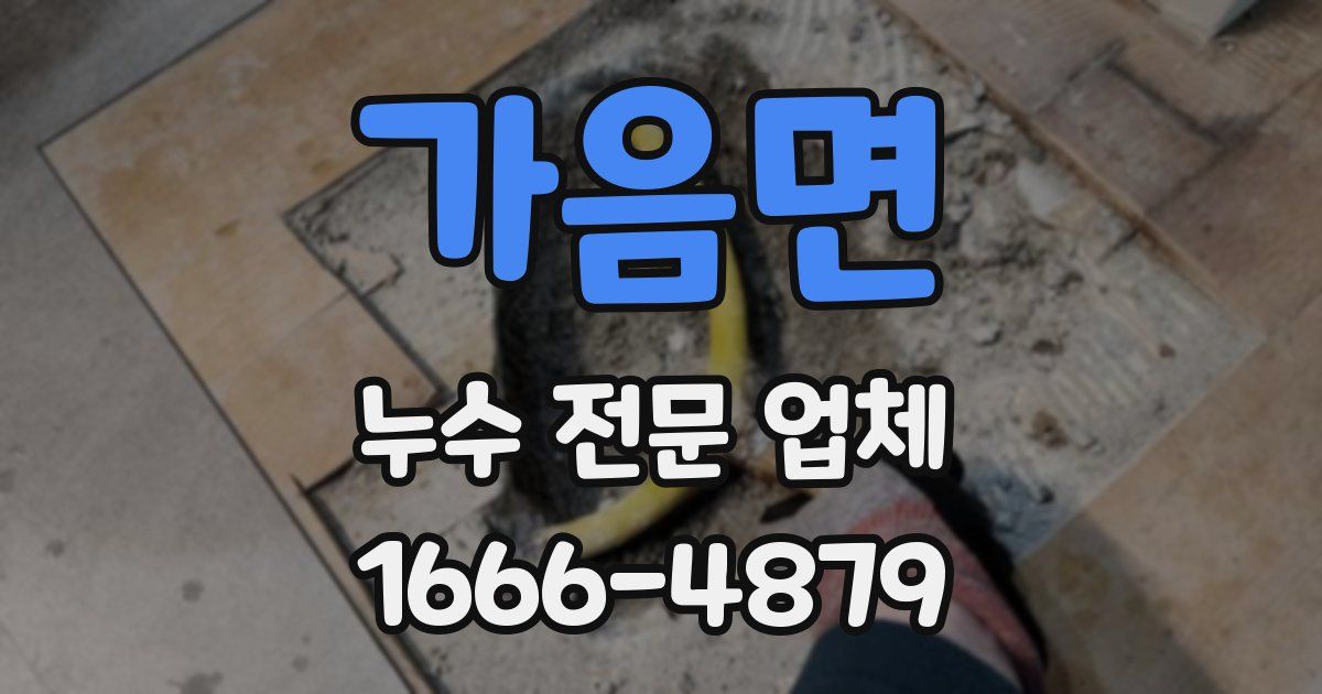 가음면 누수 전문 업체