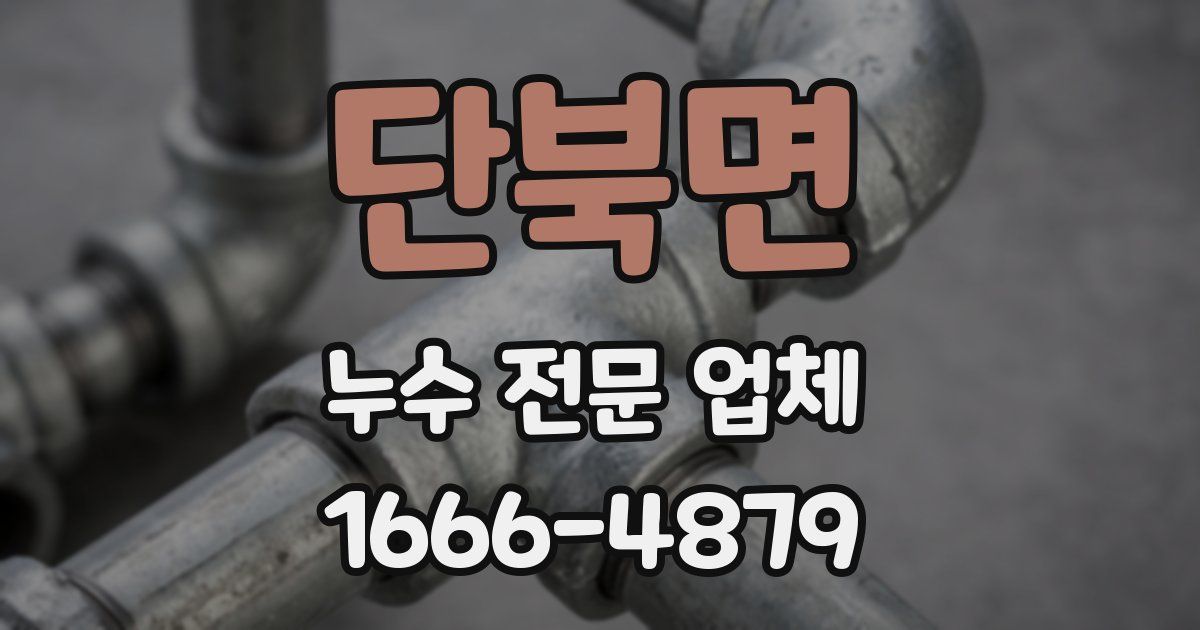 단북면 누수 전문 업체