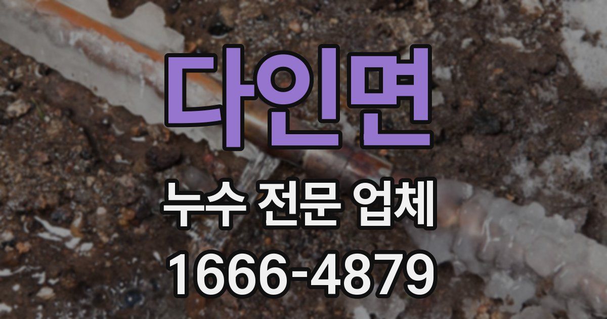다인면 누수 전문 업체