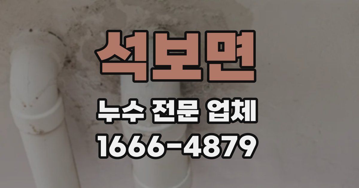석보면 누수 전문 업체