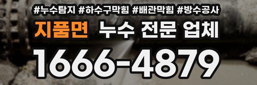 지품면 누수 전문 업체