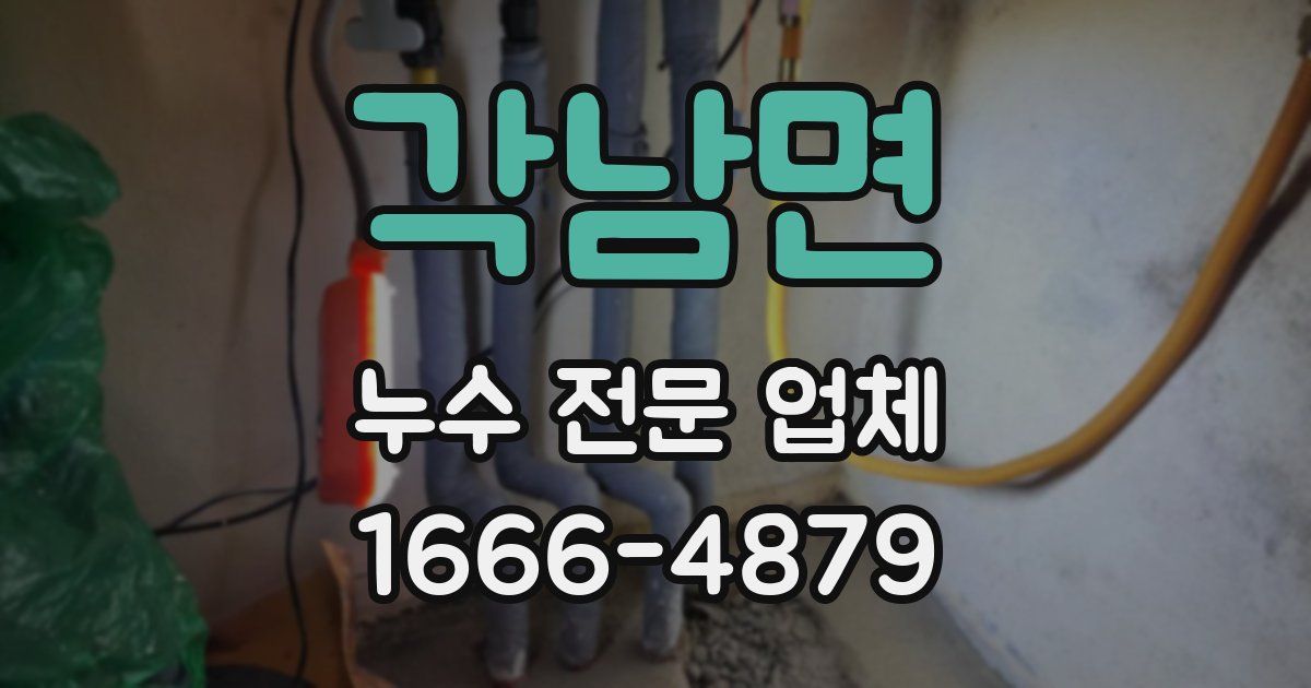 각남면 누수 전문 업체