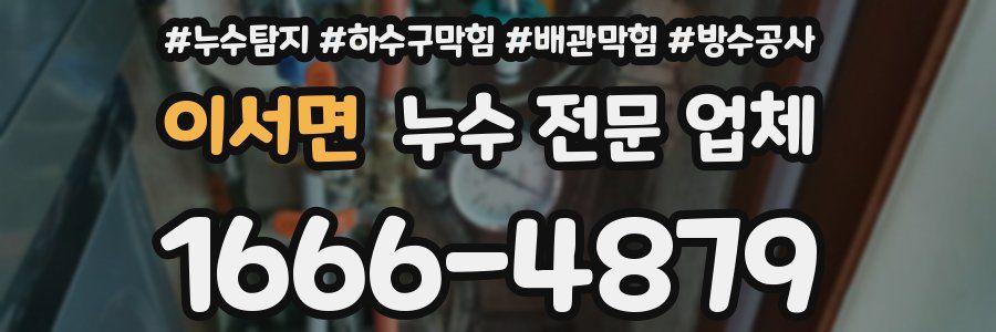 이서면 누수 전문 업체
