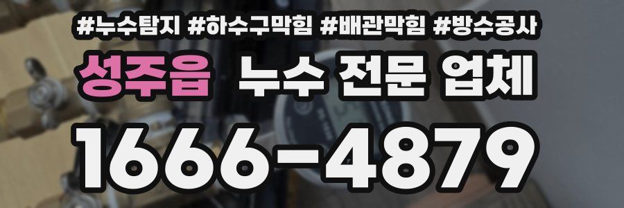 성주읍 누수 전문 업체