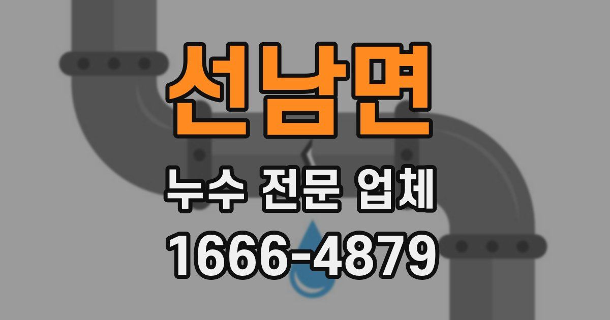 선남면 누수 전문 업체