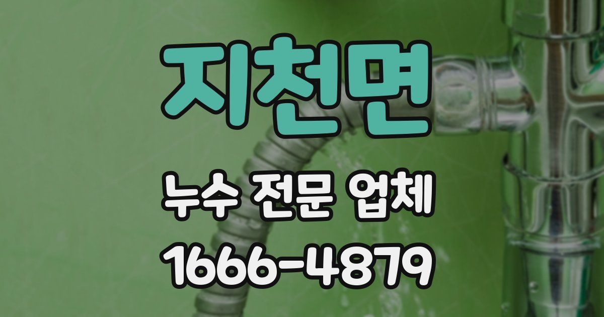 지천면 누수 전문 업체