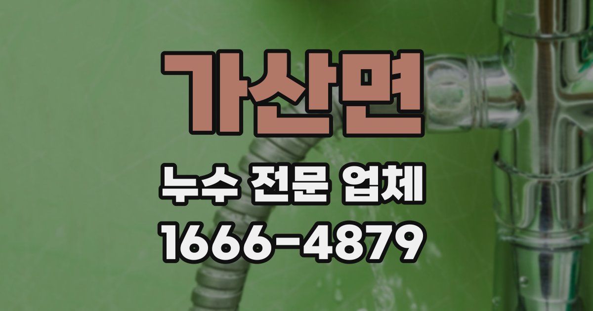 가산면 누수 전문 업체