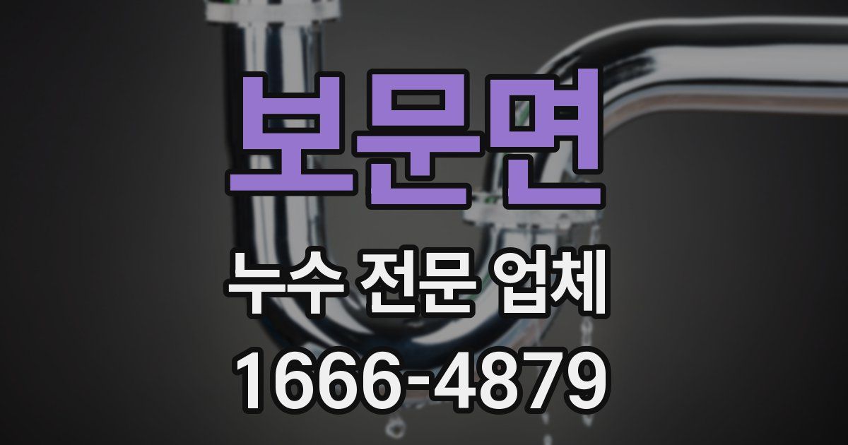 보문면 누수 전문 업체