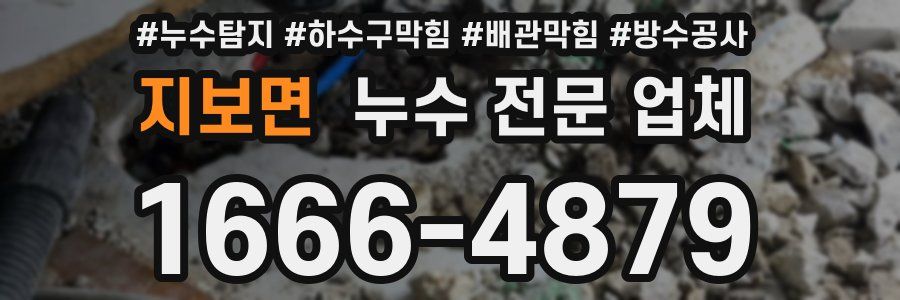 지보면 누수 전문 업체