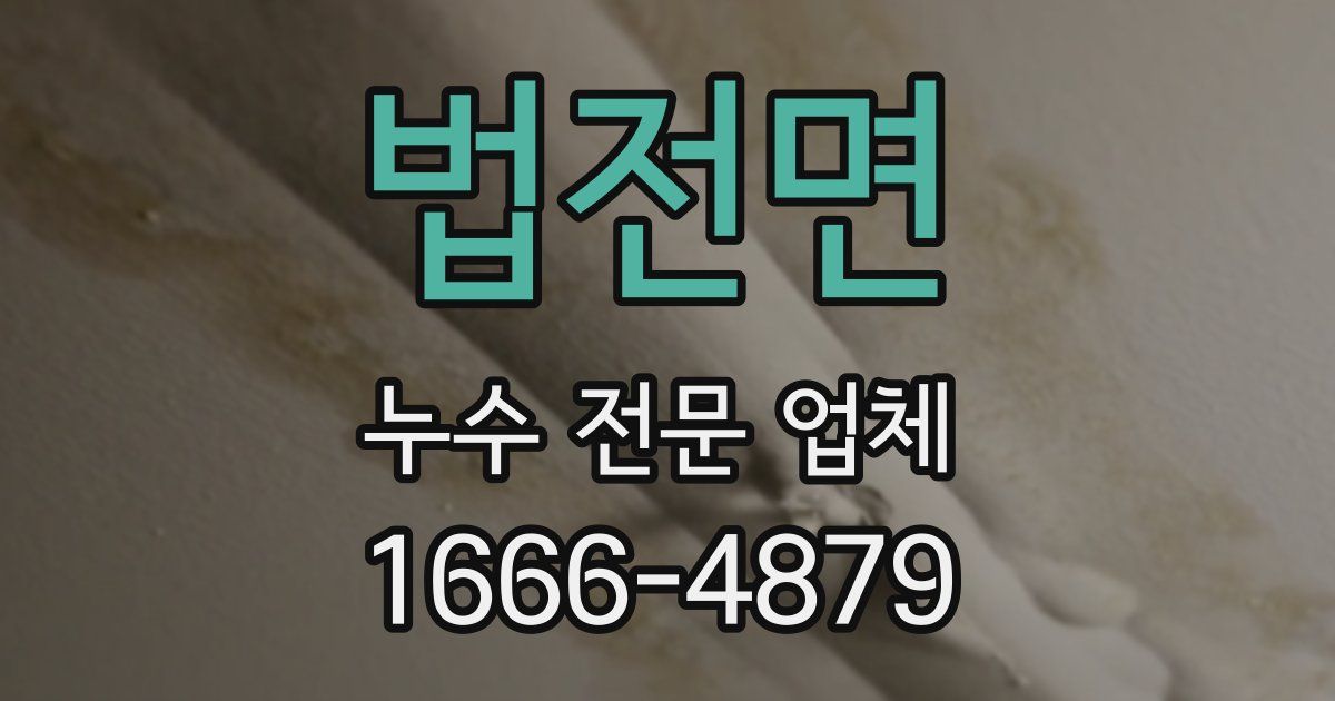 법전면 누수 전문 업체