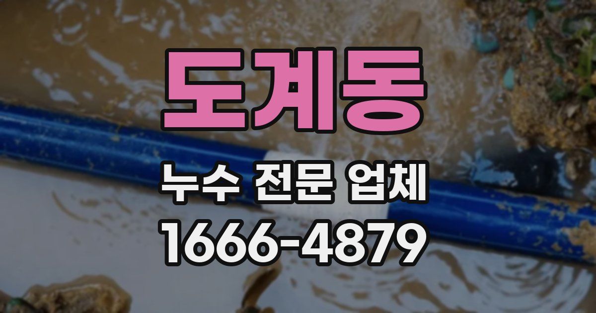 도계동 누수 전문 업체