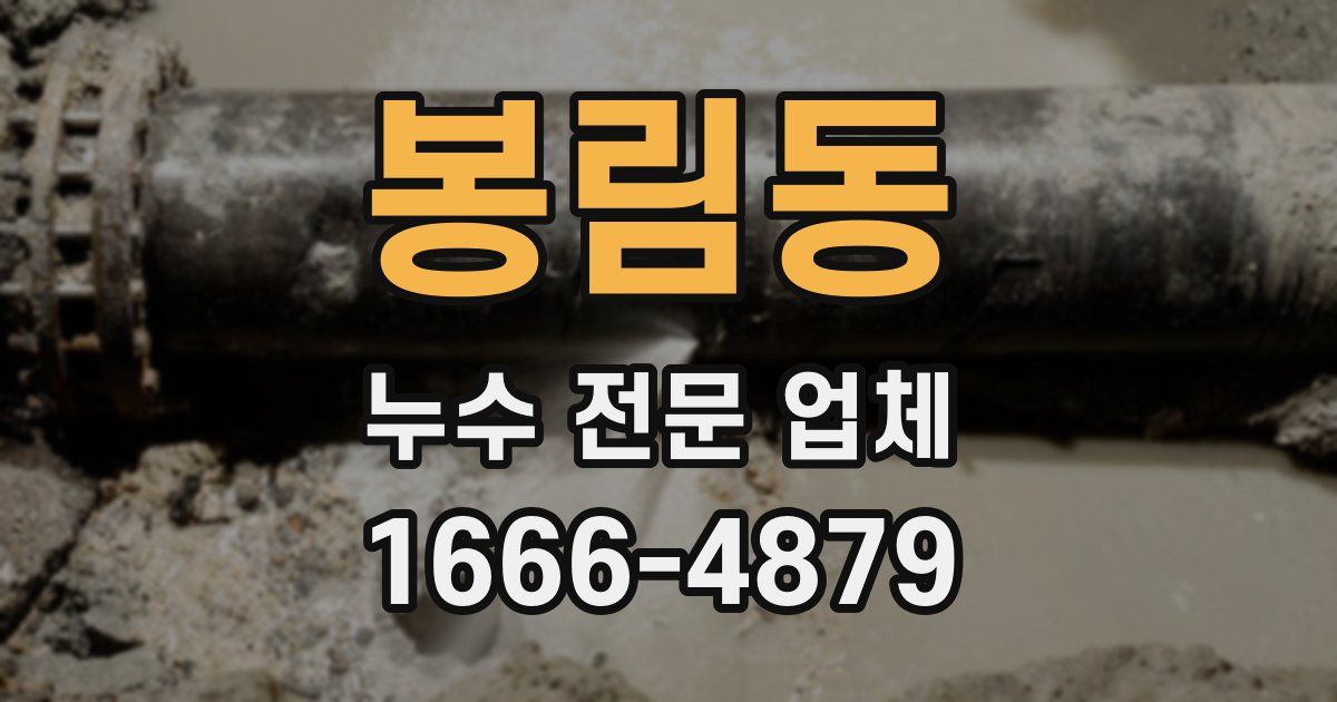 봉림동 누수 전문 업체