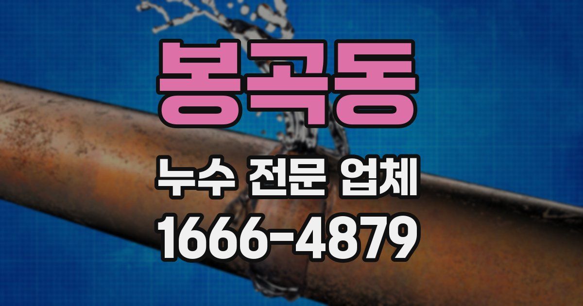 봉곡동 누수 전문 업체