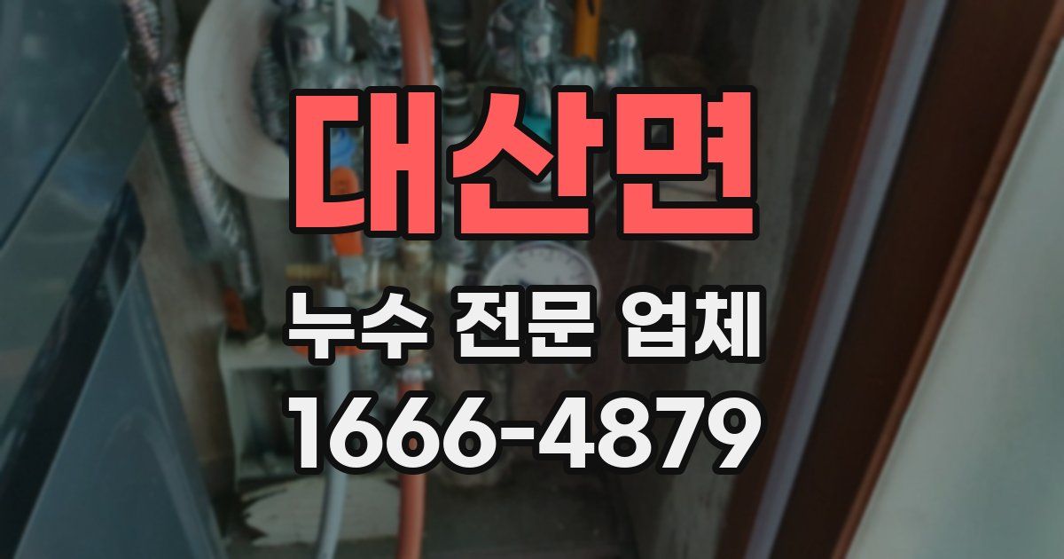 대산면 누수 전문 업체
