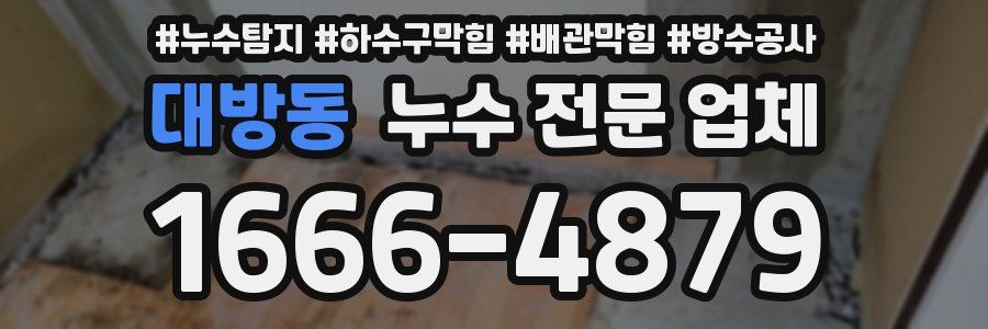 대방동 누수 전문 업체