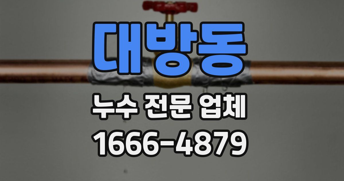 대방동 누수 전문 업체