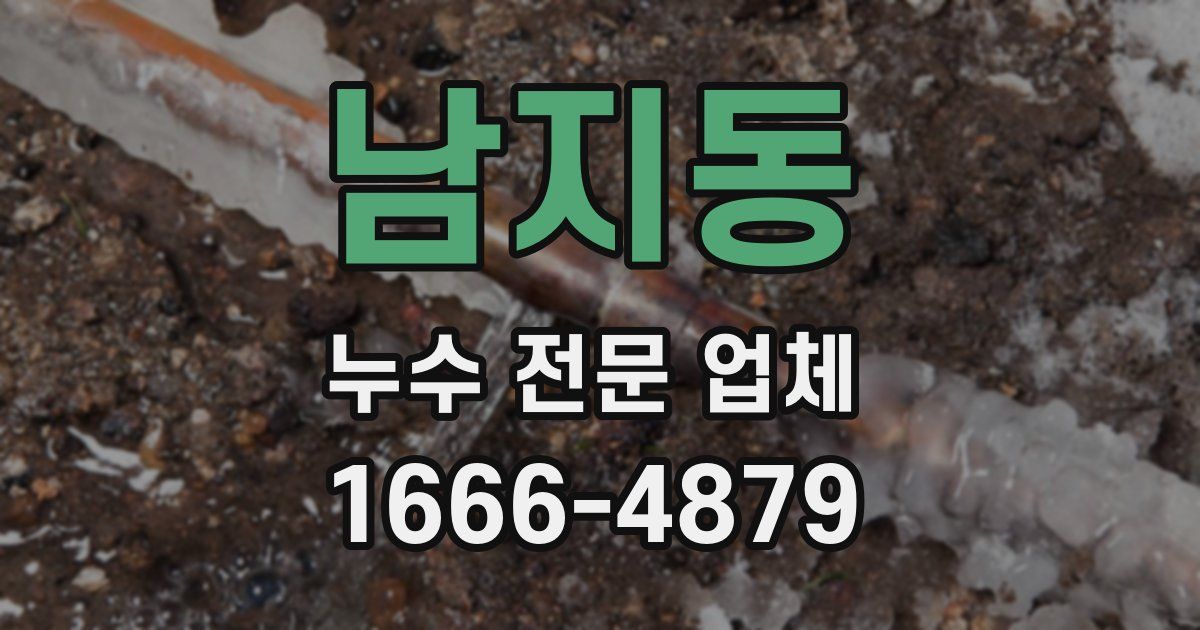 남지동 누수 전문 업체