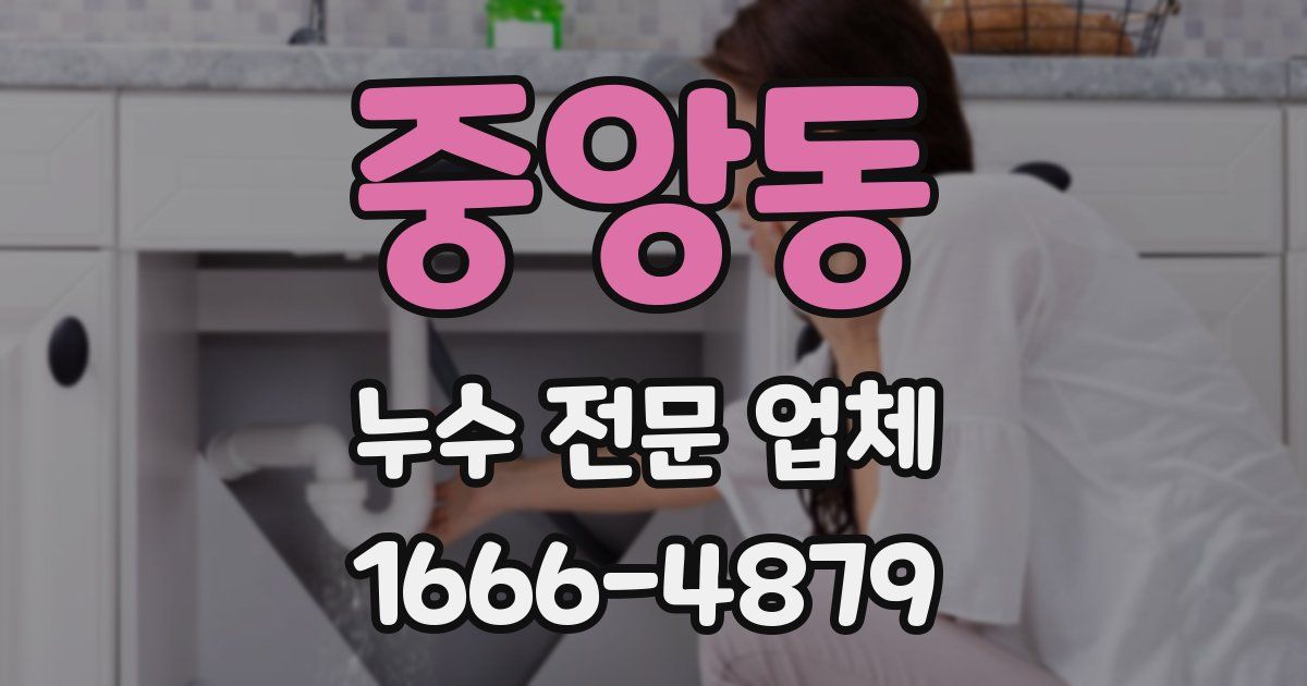 중앙동 누수 전문 업체