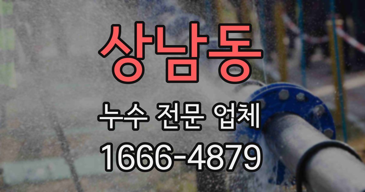 상남동 누수 전문 업체