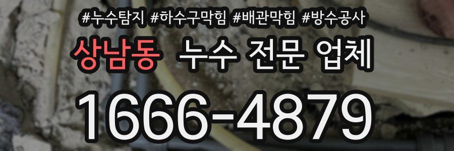 상남동 누수 전문 업체