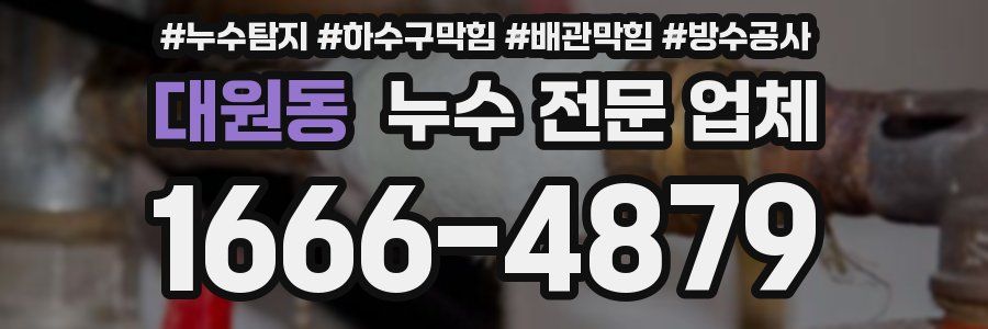 대원동 누수 전문 업체